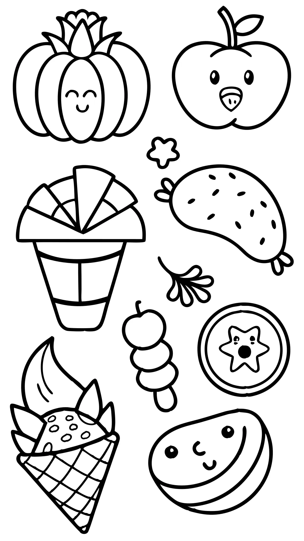 coloring pages of food to print